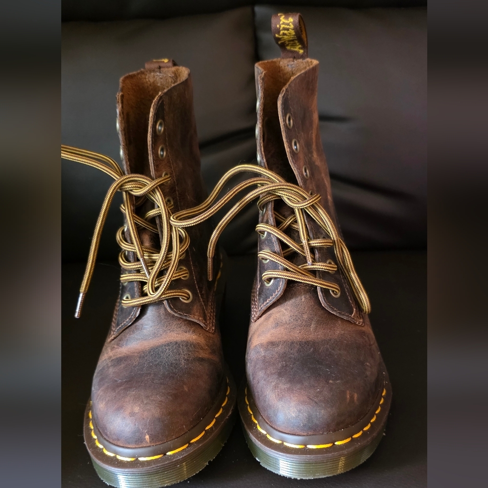 Dr. Martens Dark Brown Leather Combat Boots